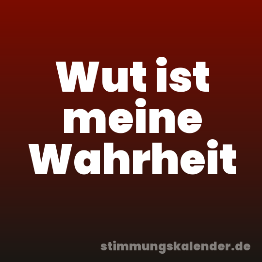 Wut ist meine Wahrheit