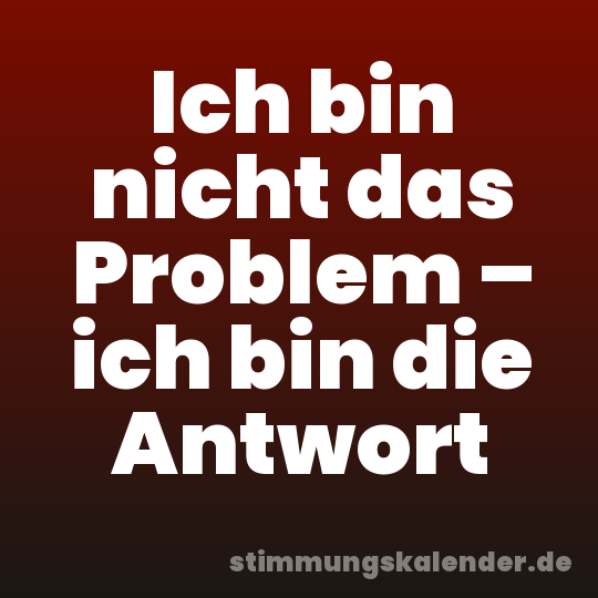 Ich bin nicht das Problem – ich bin die Antwort