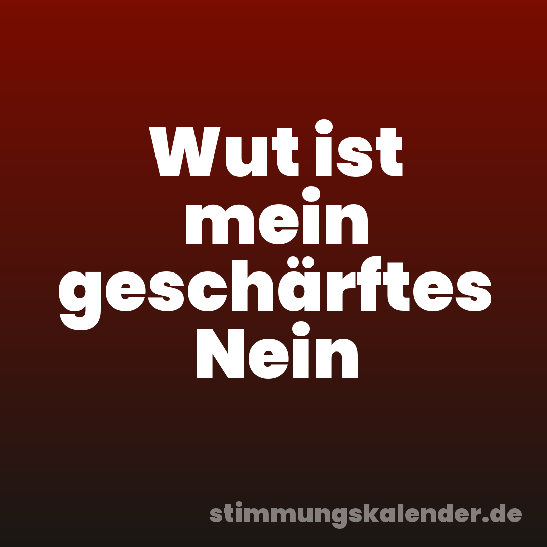 Wut ist mein geschärftes Nein