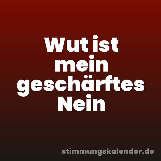 Wut ist mein geschärftes Nein