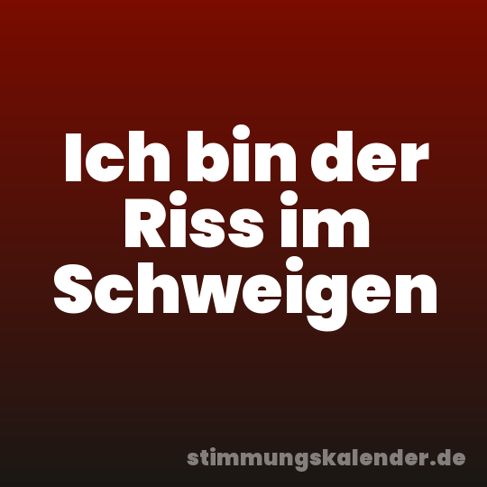 Ich bin der Riss im Schweigen