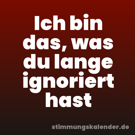Ich bin das, was du lange ignoriert hast