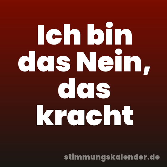 Ich bin das Nein, das kracht