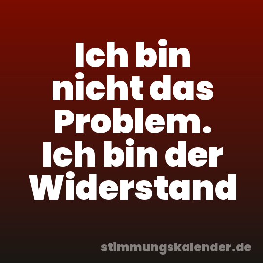 Ich bin nicht das Problem. Ich bin der Widerstand
