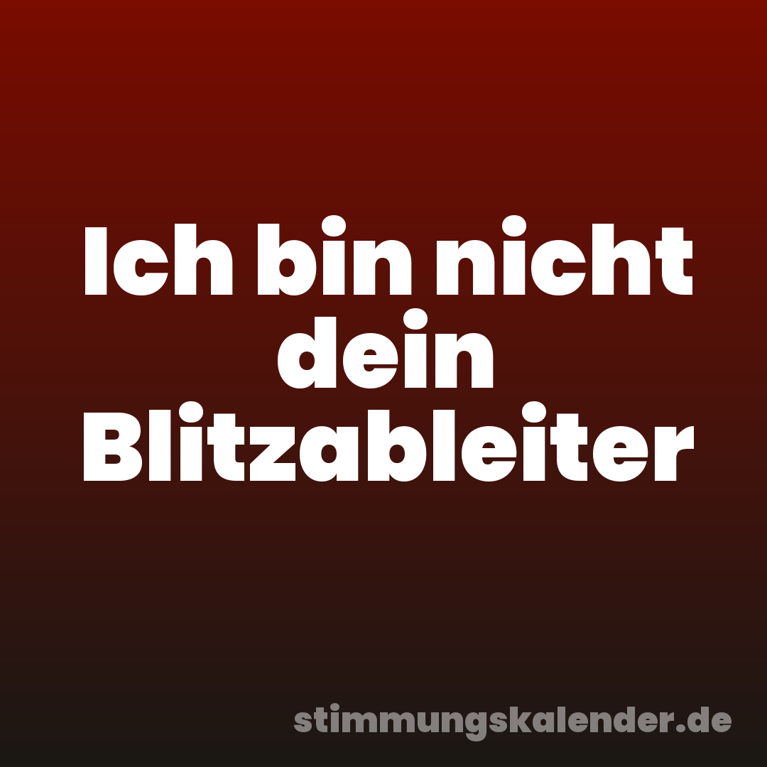 Ich bin nicht dein Blitzableiter