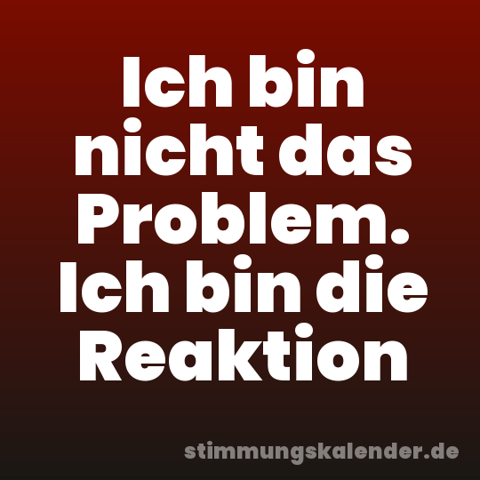 Ich bin nicht das Problem. Ich bin die Reaktion