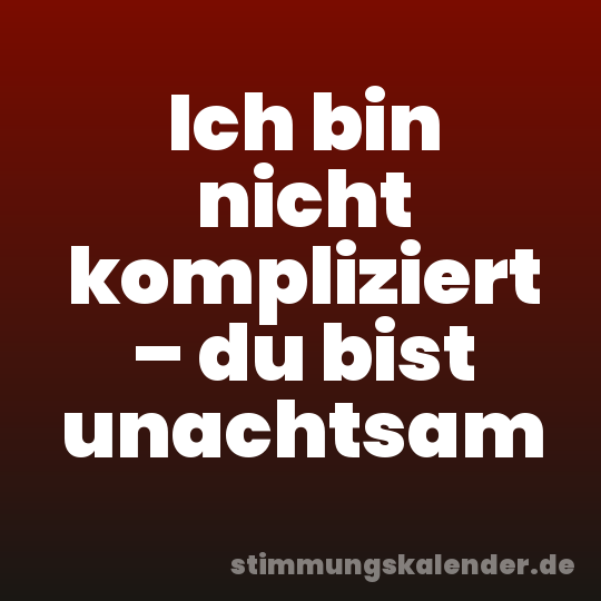 Ich bin nicht kompliziert – du bist unachtsam