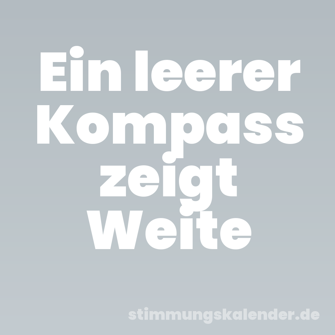 Ein leerer Kompass zeigt Weite
