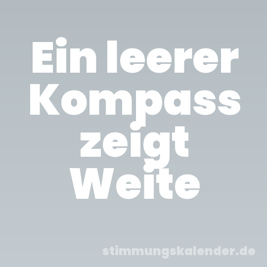 Ein leerer Kompass zeigt Weite