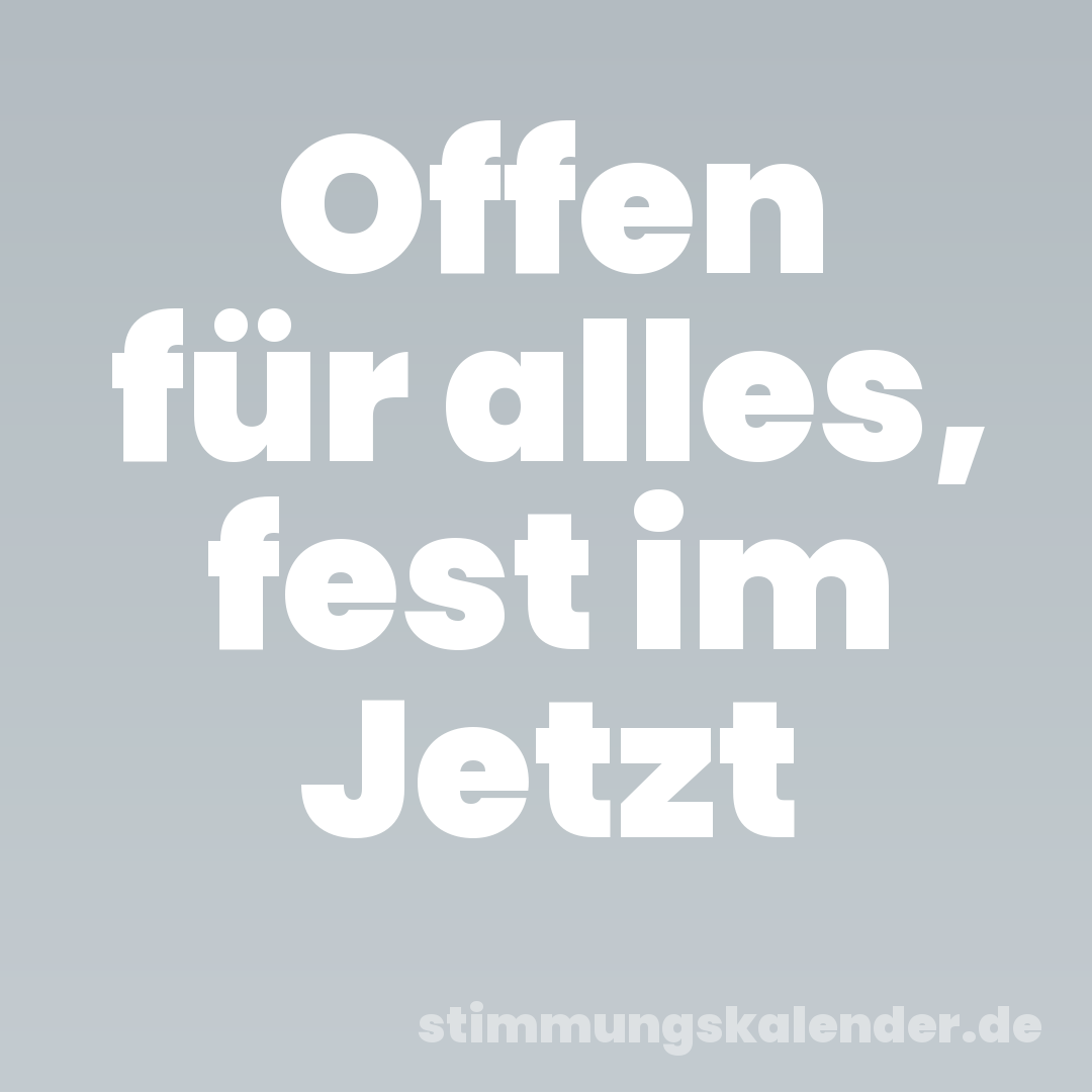 Offen für alles, fest im Jetzt