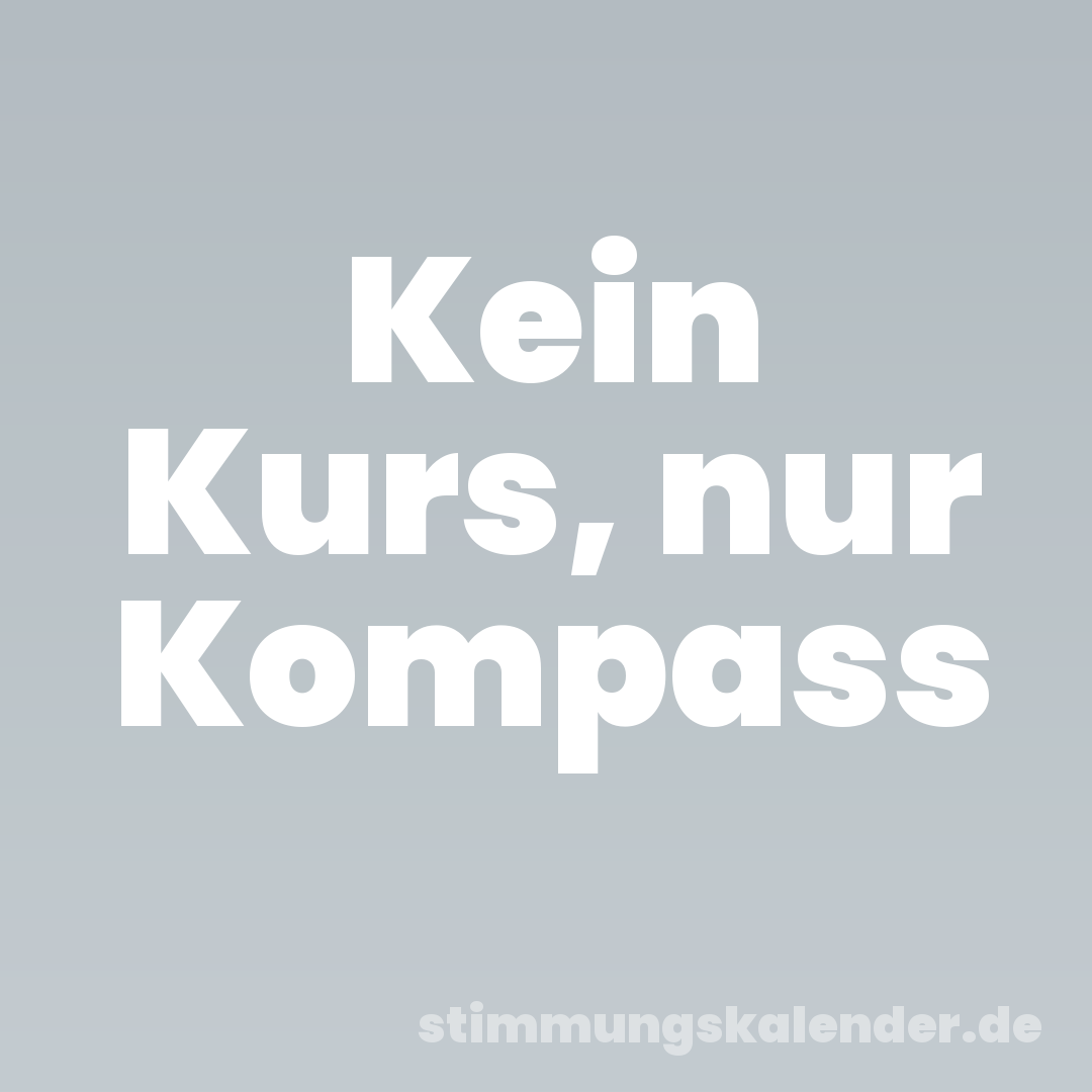 Kein Kurs, nur Kompass