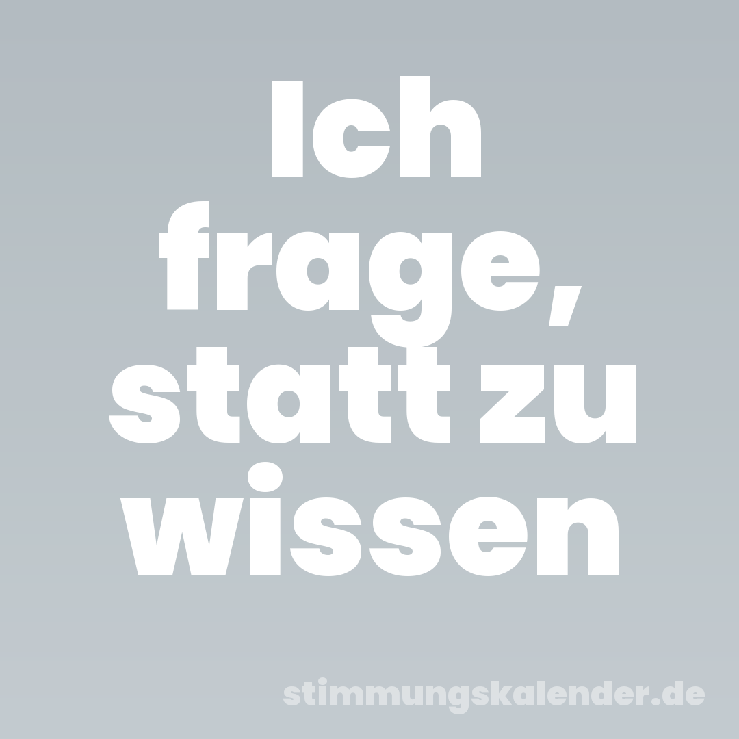 Ich frage, statt zu wissen