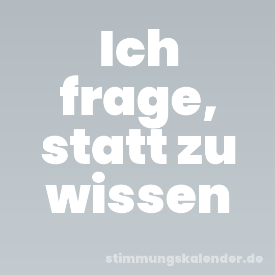 Ich frage, statt zu wissen