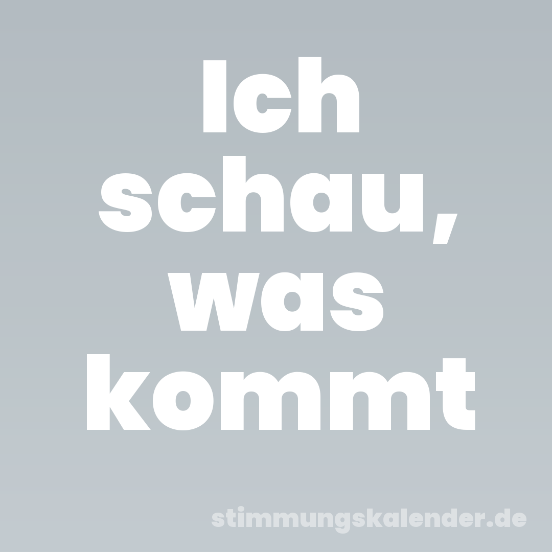 Ich schau, was kommt