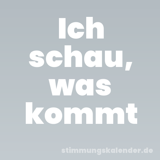 Ich schau, was kommt
