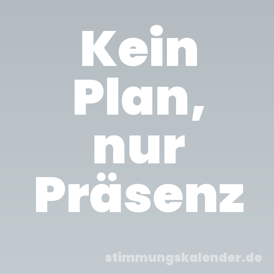 Kein Plan, nur Präsenz