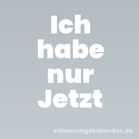 Ich habe nur Jetzt