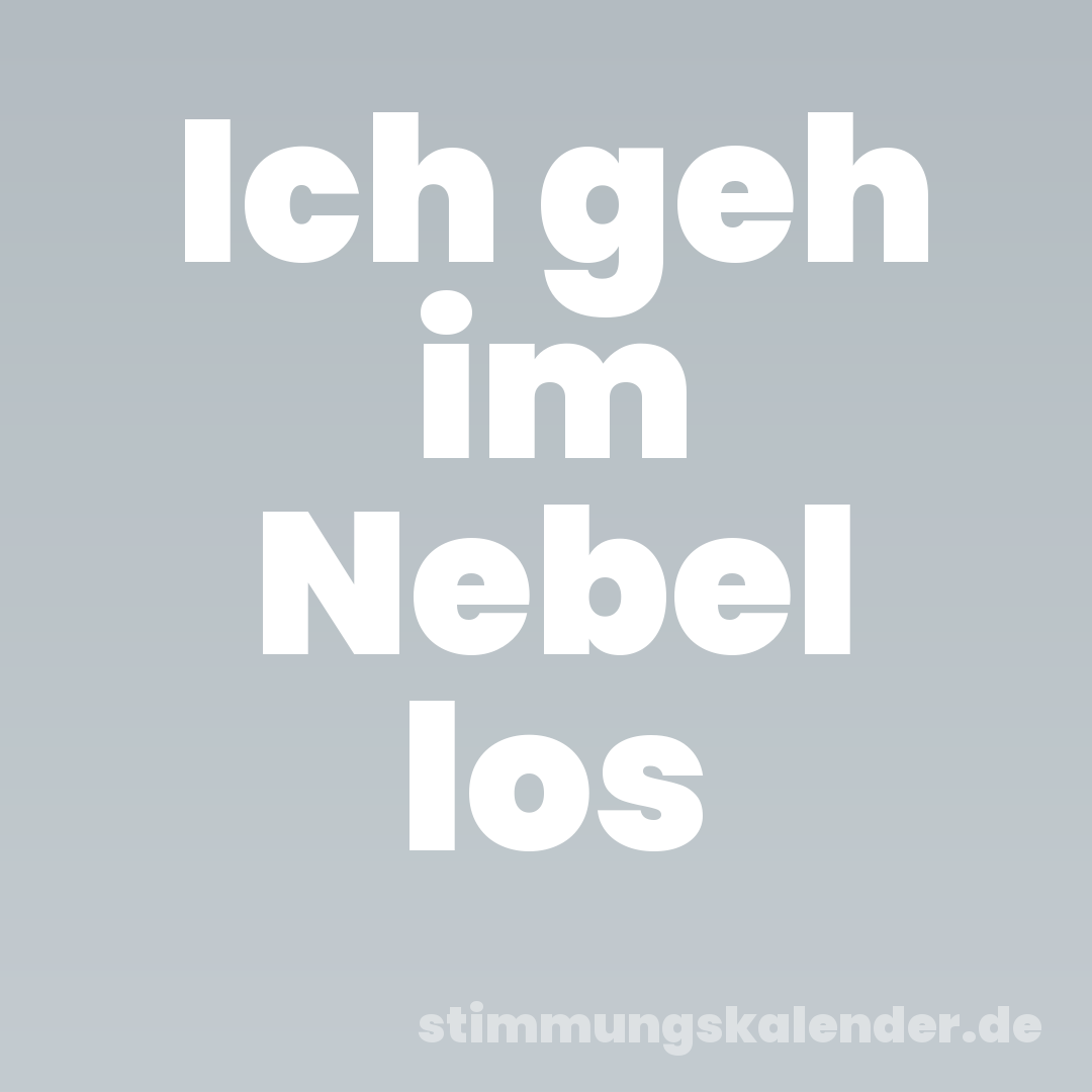 Ich geh im Nebel los