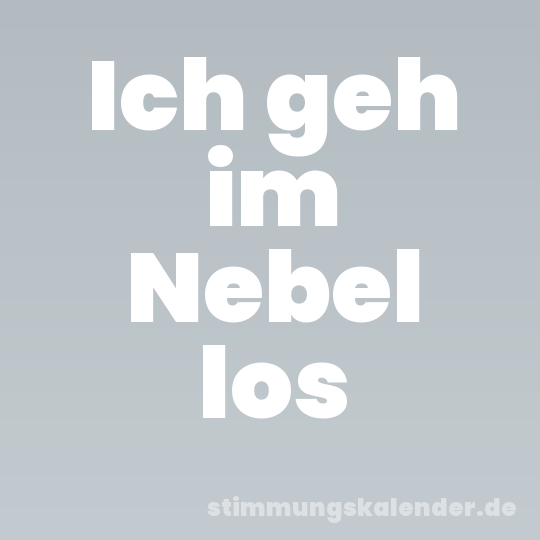 Ich geh im Nebel los