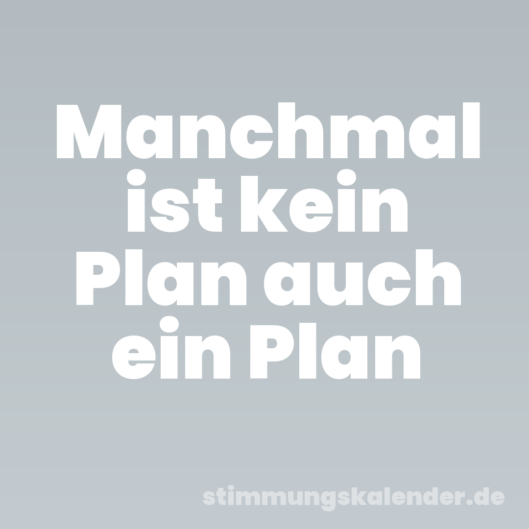 Manchmal ist kein Plan auch ein Plan