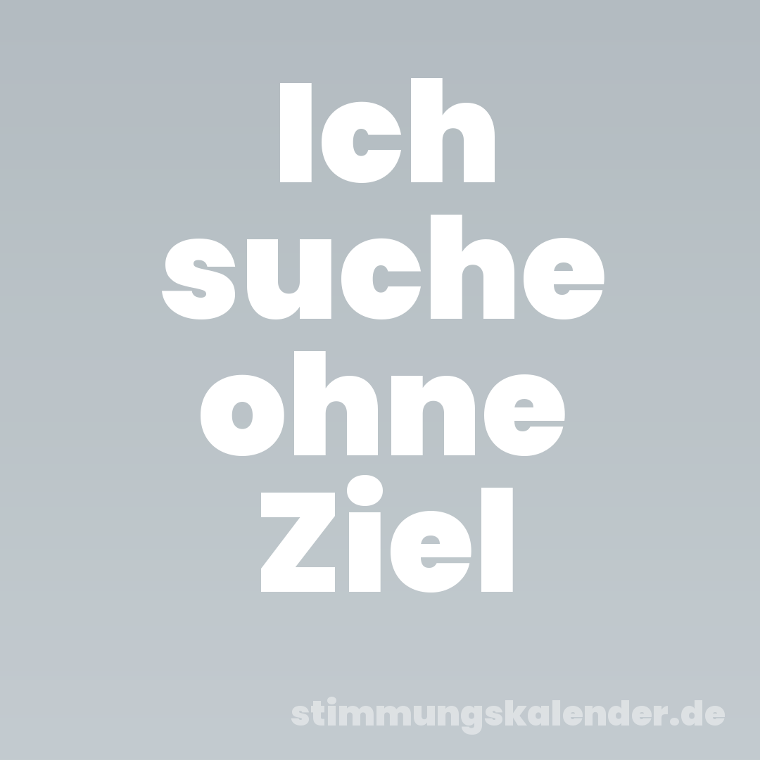 Ich suche ohne Ziel