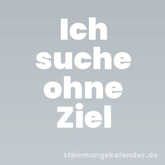Ich suche ohne Ziel
