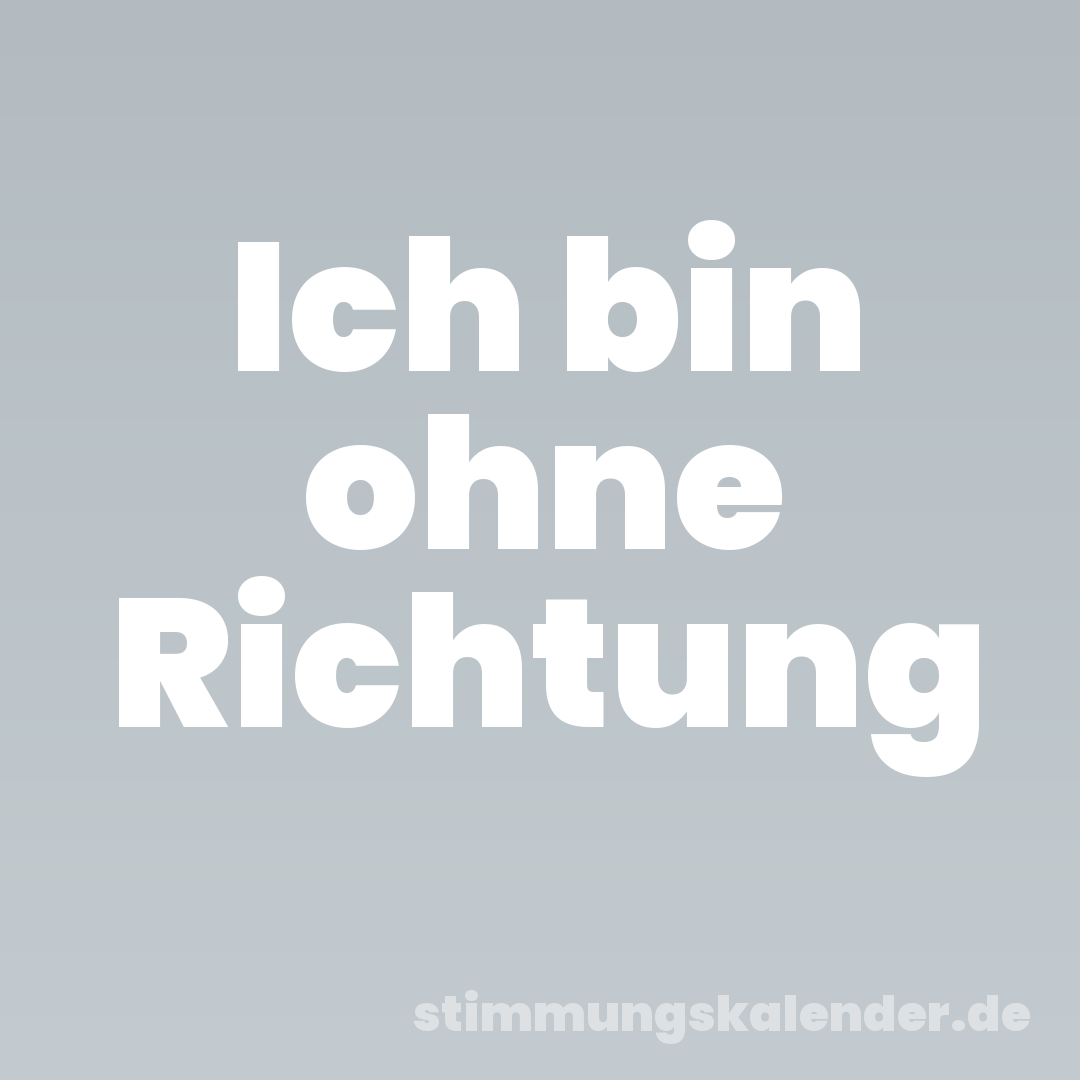 Ich bin ohne Richtung