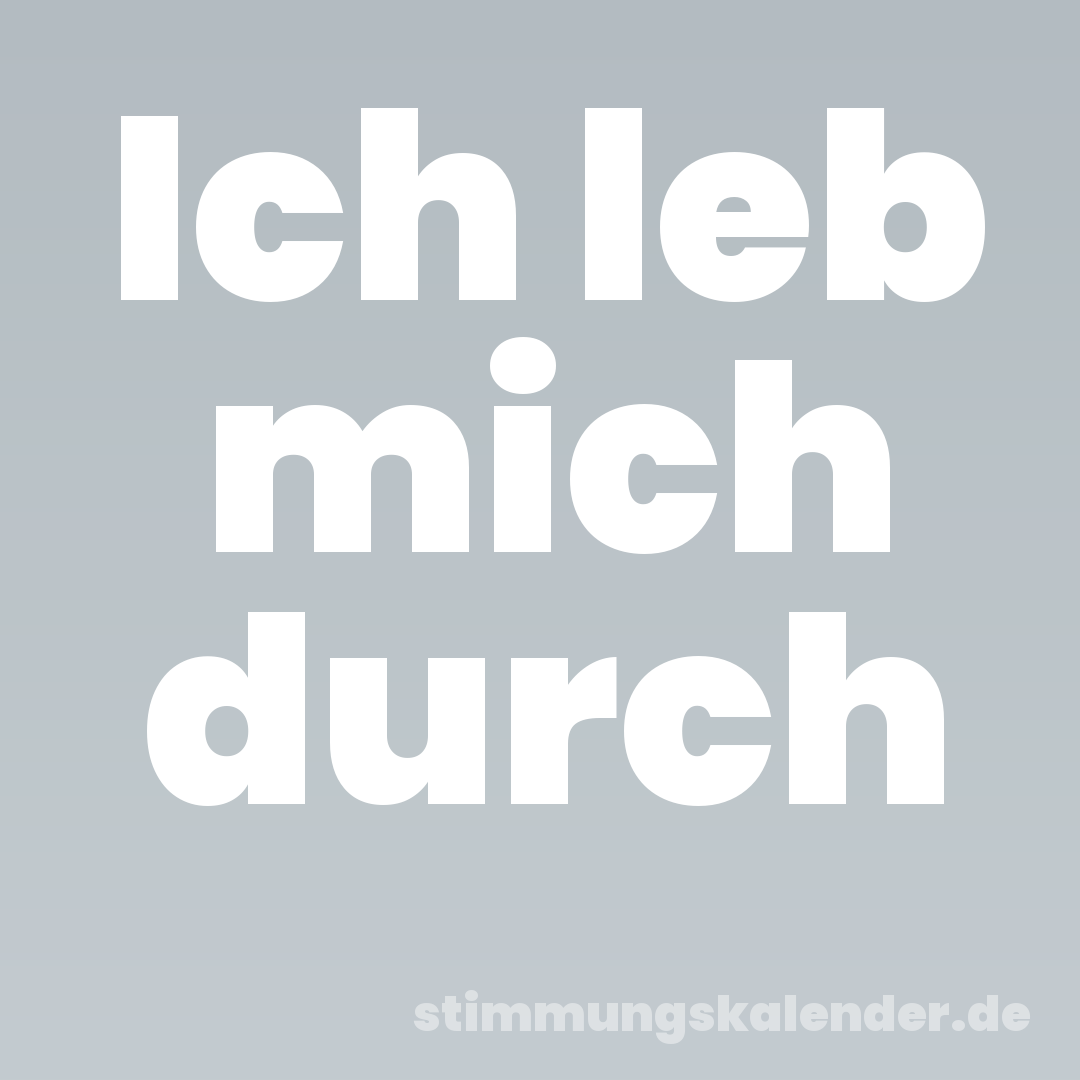 Ich leb mich durch