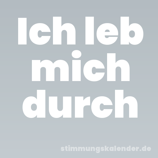 Ich leb mich durch