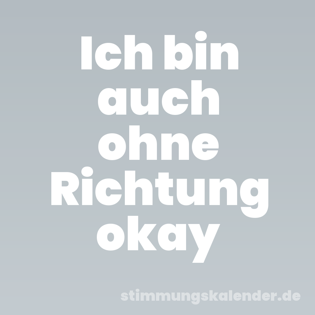 Ich bin auch ohne Richtung okay