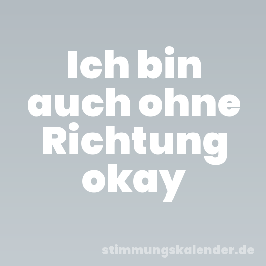 Ich bin auch ohne Richtung okay
