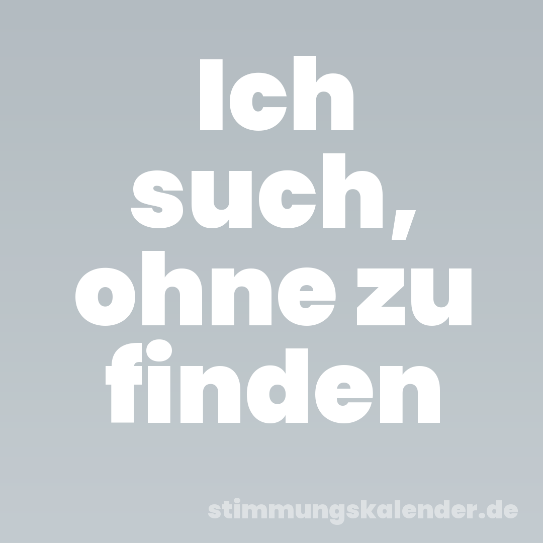 Ich such, ohne zu finden