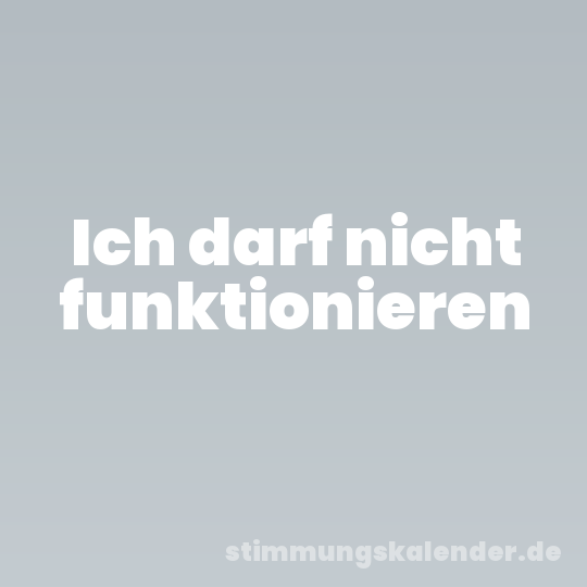 Ich darf nicht funktionieren