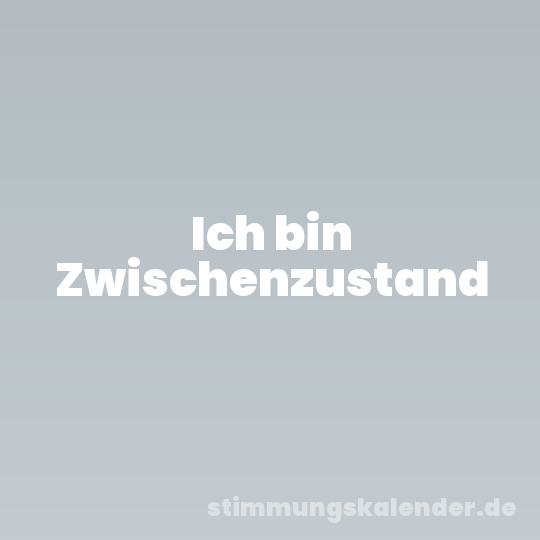 Ich bin Zwischenzustand