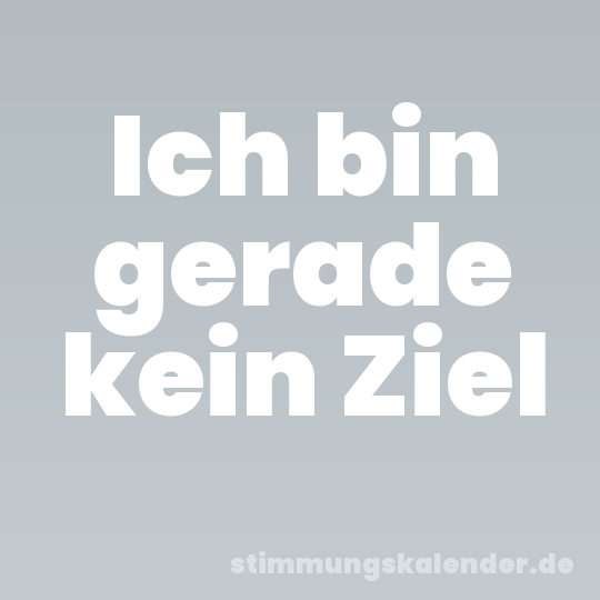 Ich bin gerade kein Ziel