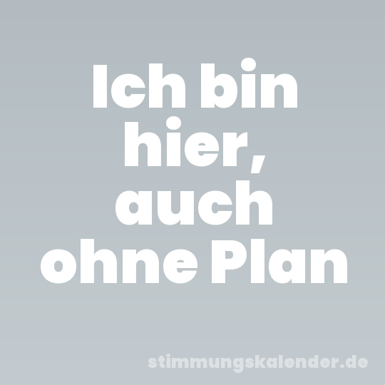 Ich bin hier, auch ohne Plan