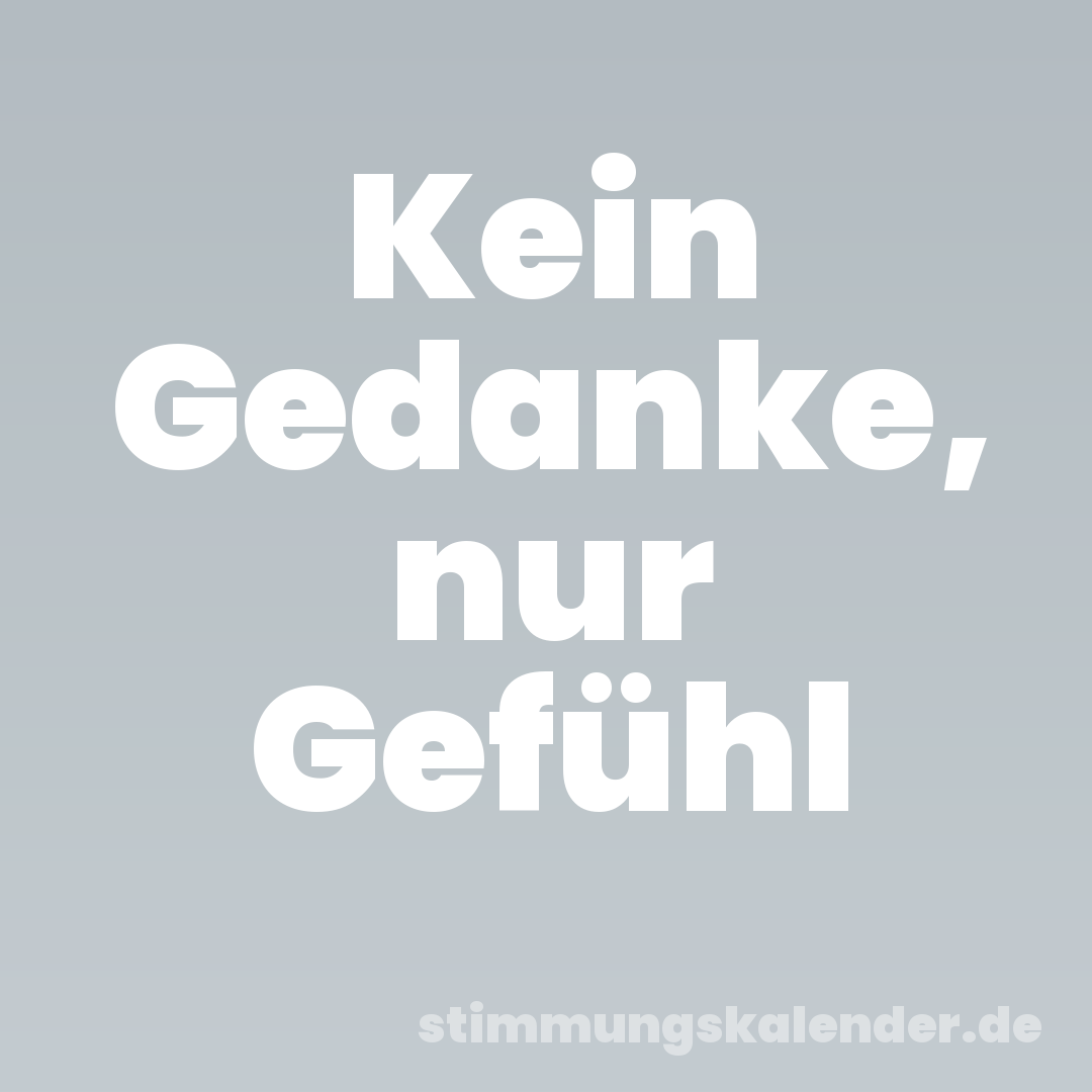 Kein Gedanke, nur Gefühl