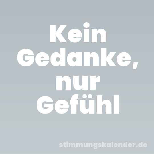Kein Gedanke, nur Gefühl