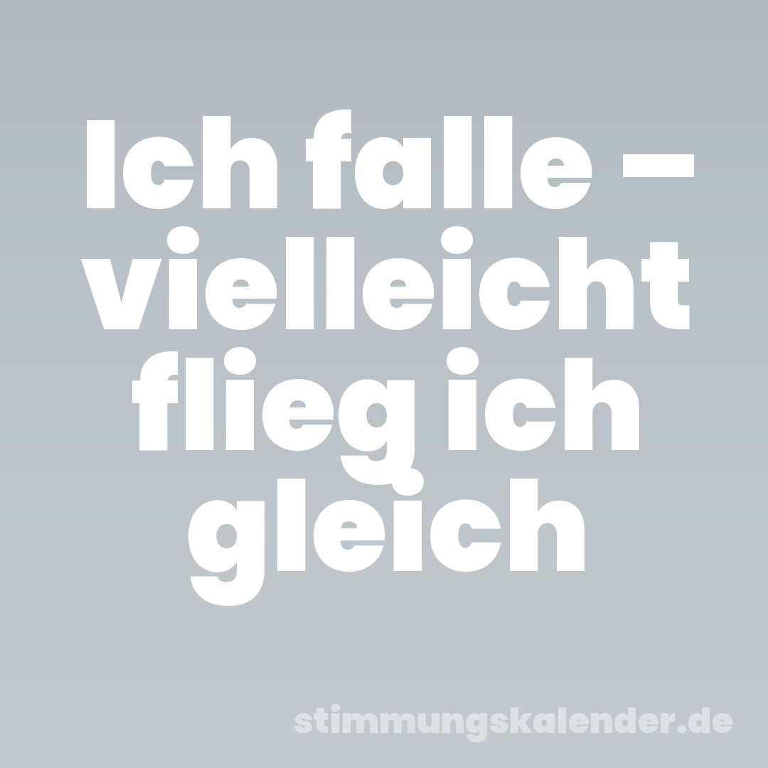 Ich falle – vielleicht flieg ich gleich