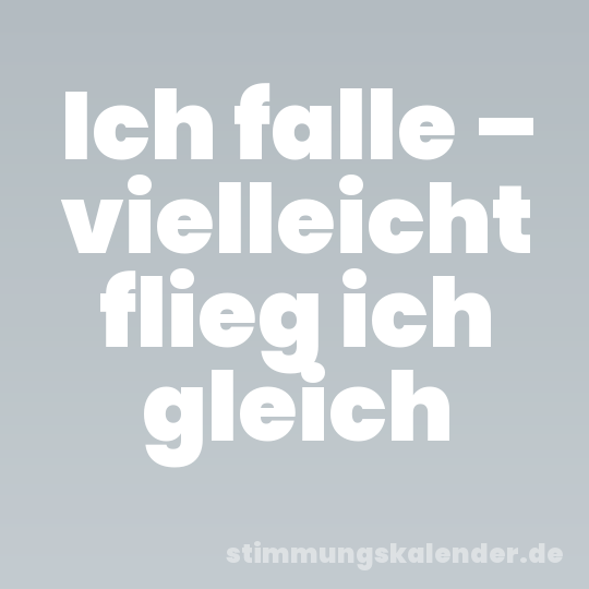 Ich falle – vielleicht flieg ich gleich