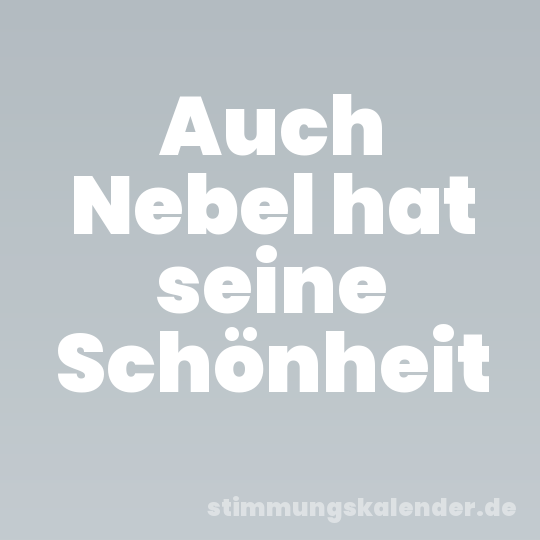 Auch Nebel hat seine Schönheit
