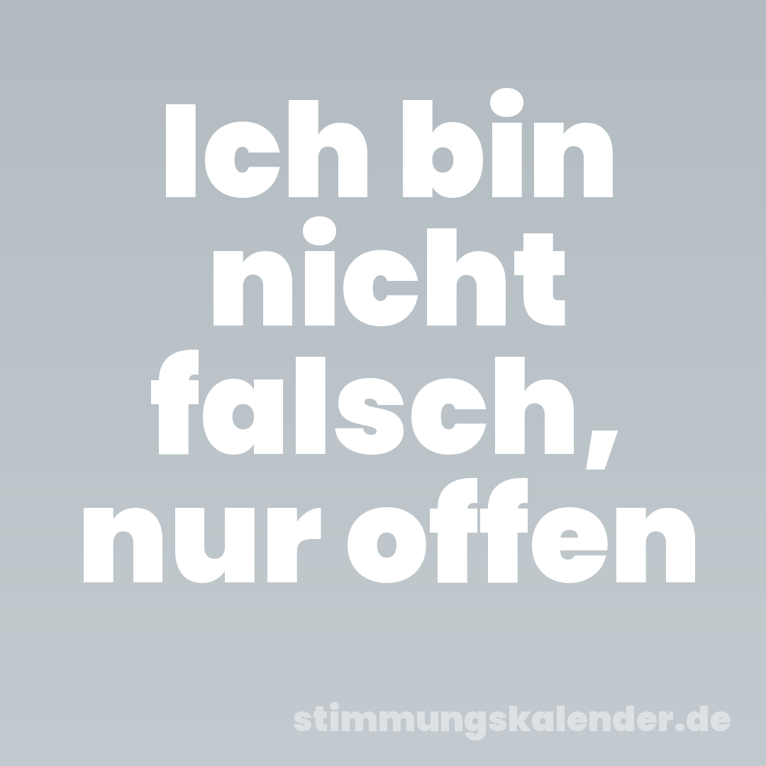 Ich bin nicht falsch, nur offen