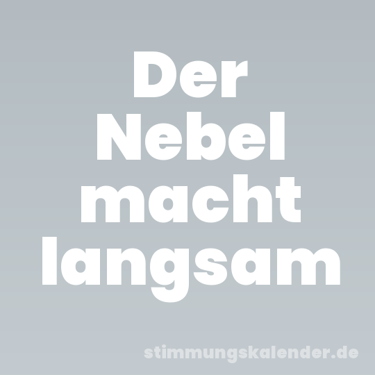 Der Nebel macht langsam