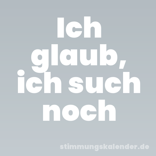 Ich glaub, ich such noch