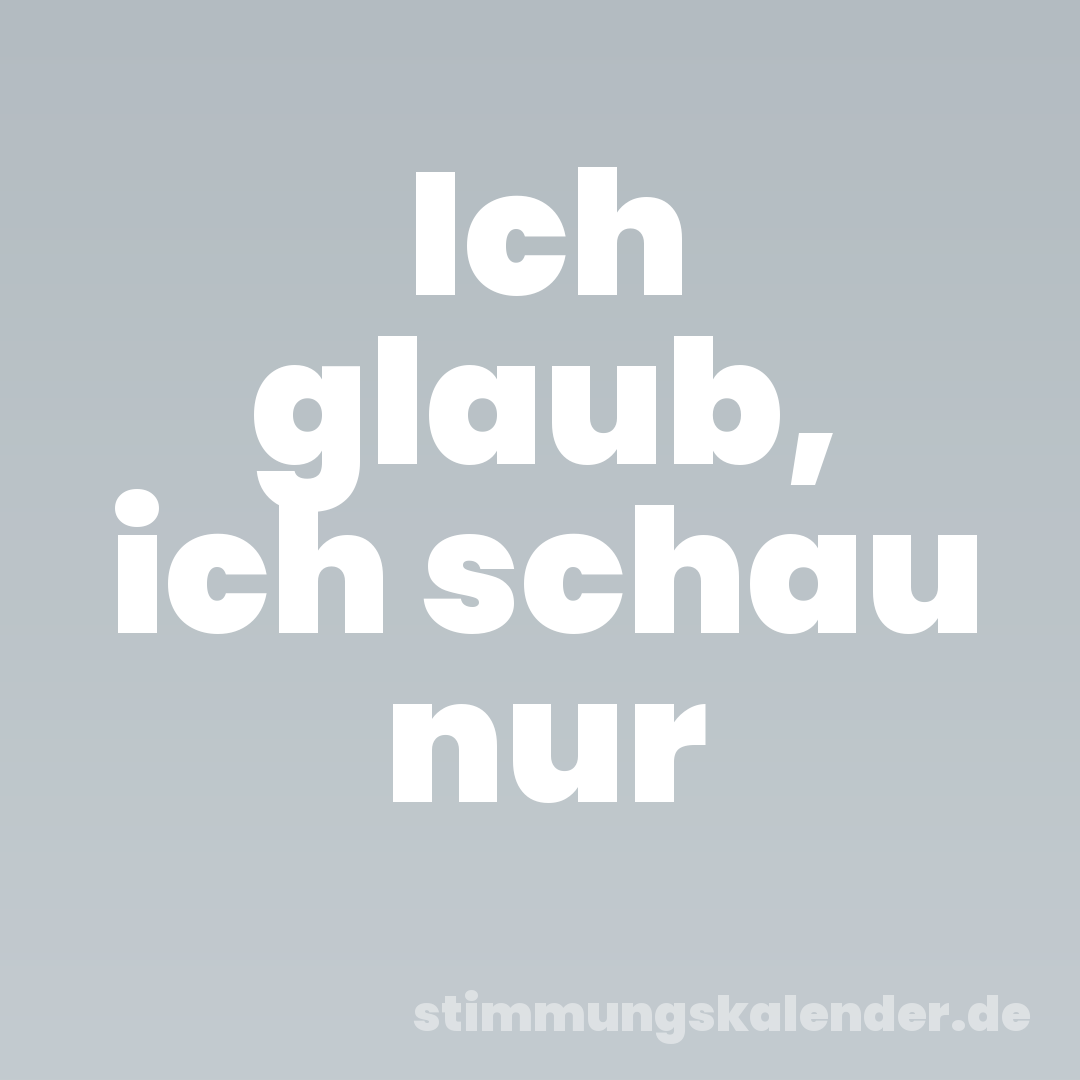 Ich glaub, ich schau nur