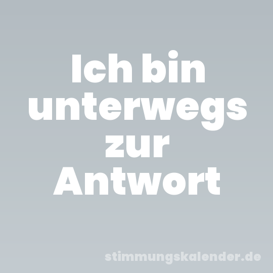 Ich bin unterwegs zur Antwort