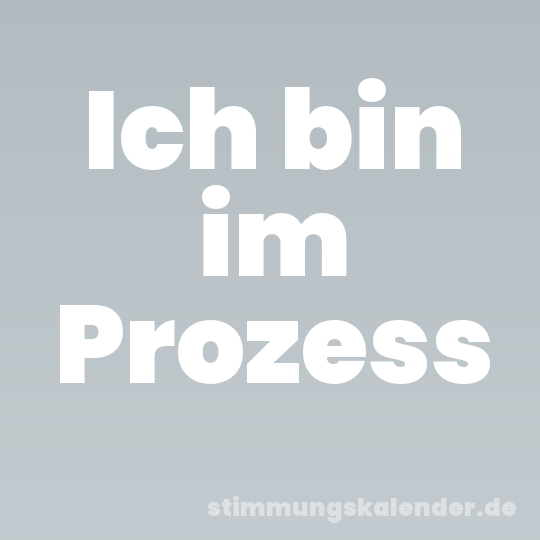 Ich bin im Prozess