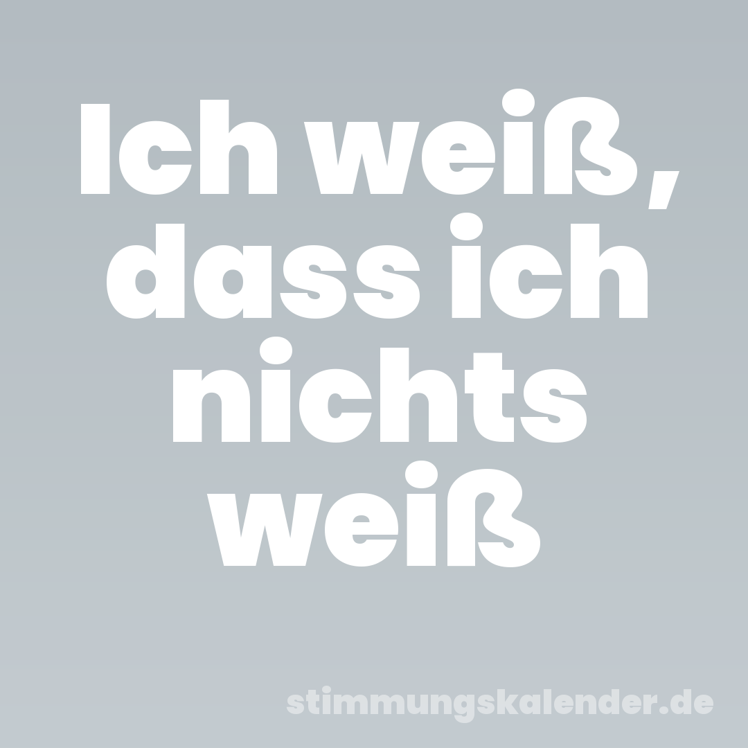 Ich weiß, dass ich nichts weiß