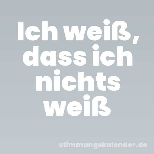 Ich weiß, dass ich nichts weiß