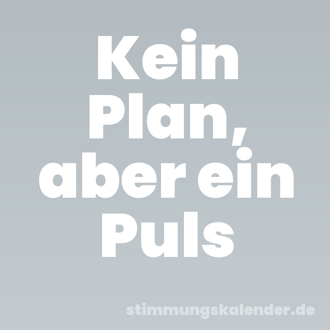 Kein Plan, aber ein Puls